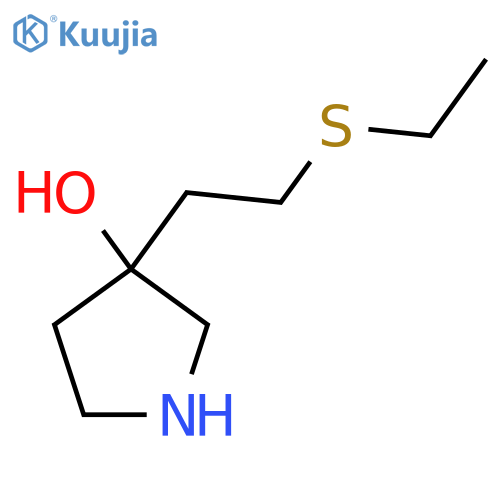 3-2-(ethylsulfanyl)ethylpyrrolidin-3-ol structure
