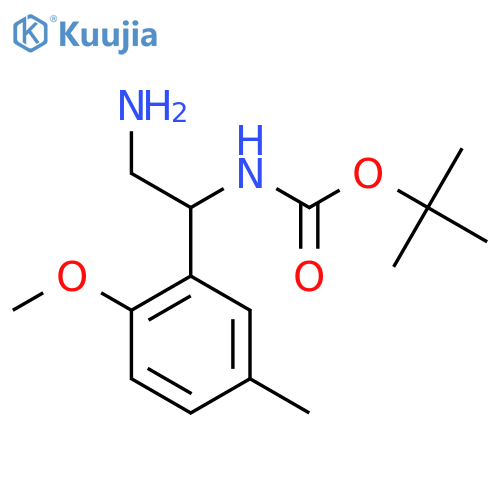 tert-butyl N-2-amino-1-(2-methoxy-5-methylphenyl)ethylcarbamate structure