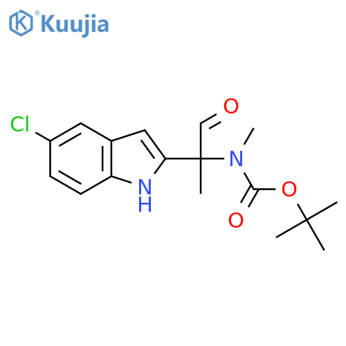 tert-butyl N-2-(5-chloro-1H-indol-2-yl)-1-oxopropan-2-yl-N-methylcarbamate structure