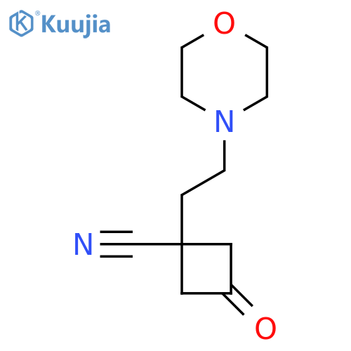 1-2-(morpholin-4-yl)ethyl-3-oxocyclobutane-1-carbonitrile structure