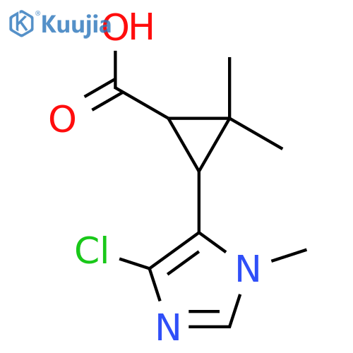 3-(4-chloro-1-methyl-1H-imidazol-5-yl)-2,2-dimethylcyclopropane-1-carboxylic acid structure