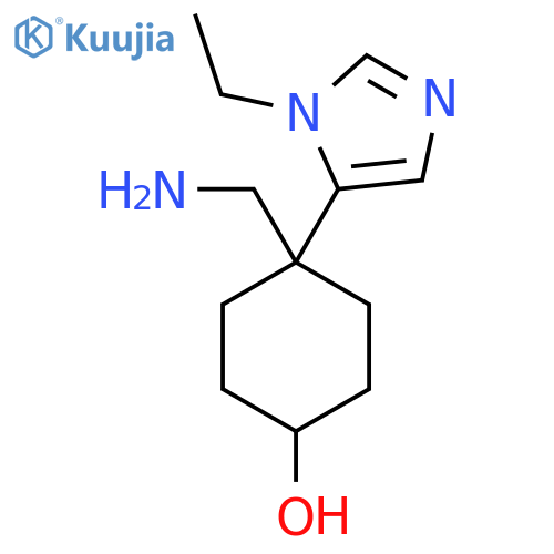 4-(aminomethyl)-4-(1-ethyl-1H-imidazol-5-yl)cyclohexan-1-ol structure