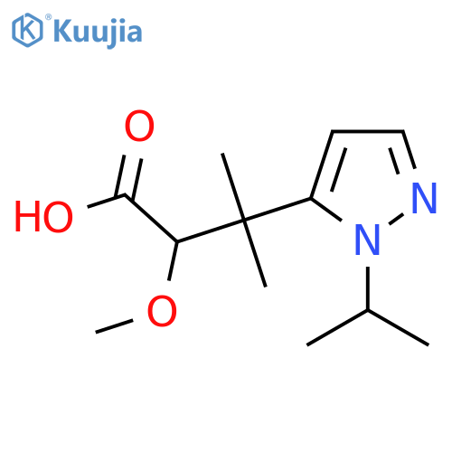 2-methoxy-3-methyl-3-1-(propan-2-yl)-1H-pyrazol-5-ylbutanoic acid structure
