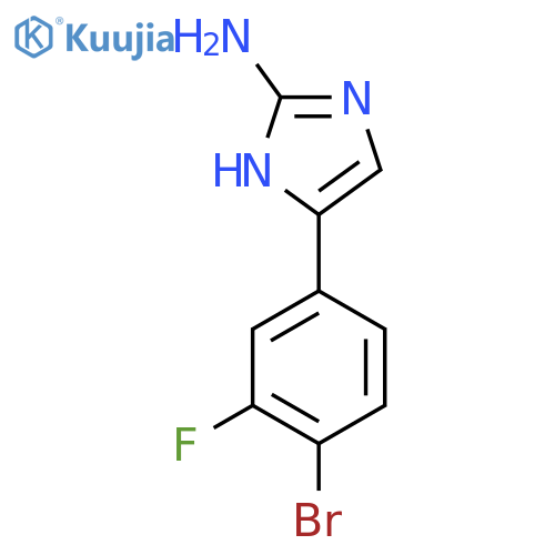 5-(4-bromo-3-fluorophenyl)-1H-imidazol-2-amine structure