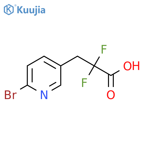 3-(6-bromopyridin-3-yl)-2,2-difluoropropanoic acid structure