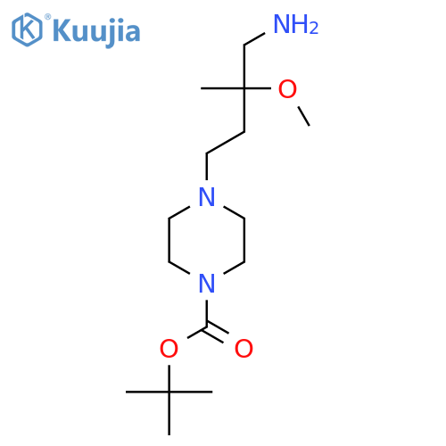 tert-butyl 4-(4-amino-3-methoxy-3-methylbutyl)piperazine-1-carboxylate structure