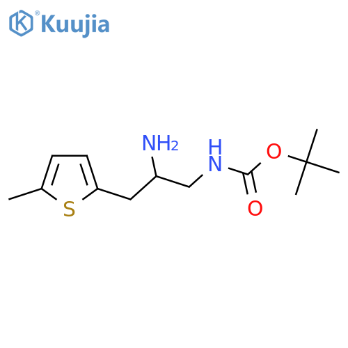 tert-butyl N-2-amino-3-(5-methylthiophen-2-yl)propylcarbamate structure