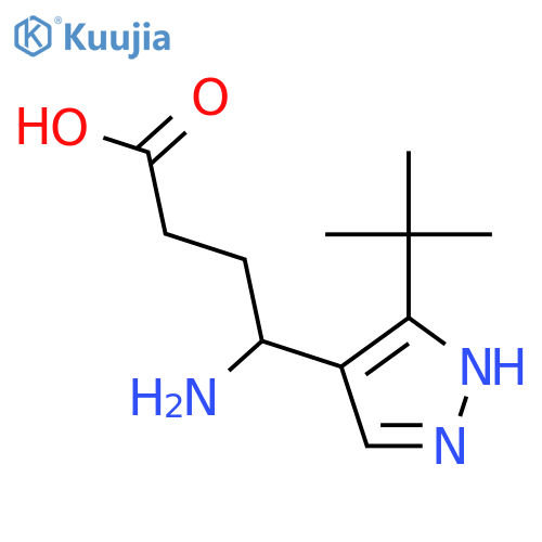 4-amino-4-(3-tert-butyl-1H-pyrazol-4-yl)butanoic acid structure