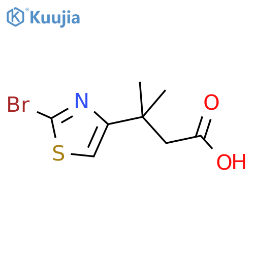 3-(2-bromo-1,3-thiazol-4-yl)-3-methylbutanoic acid structure