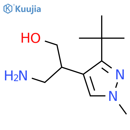 3-amino-2-(3-tert-butyl-1-methyl-1H-pyrazol-4-yl)propan-1-ol structure