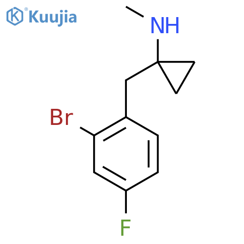 1-(2-bromo-4-fluorophenyl)methyl-N-methylcyclopropan-1-amine structure
