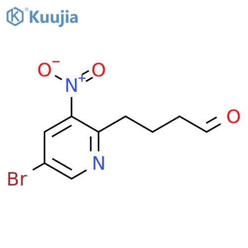 4-(5-bromo-3-nitropyridin-2-yl)butanal structure