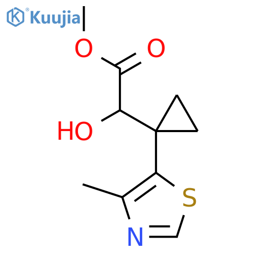 methyl 2-hydroxy-2-1-(4-methyl-1,3-thiazol-5-yl)cyclopropylacetate structure