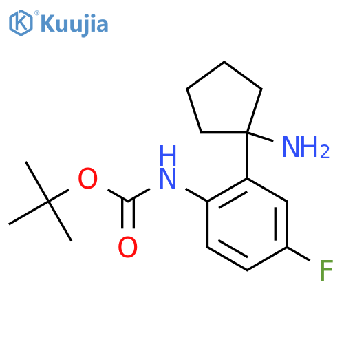 tert-butyl N-2-(1-aminocyclopentyl)-4-fluorophenylcarbamate structure