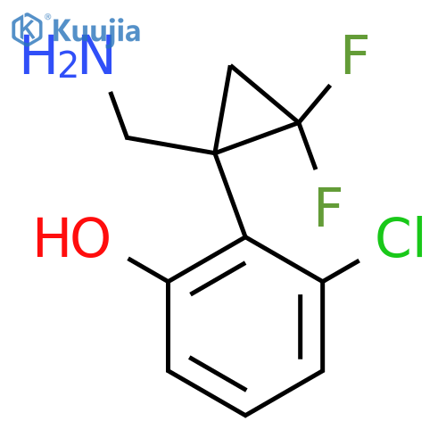2-1-(aminomethyl)-2,2-difluorocyclopropyl-3-chlorophenol structure