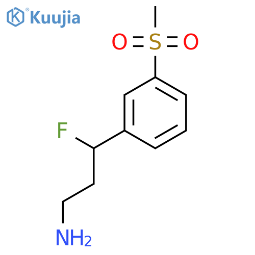 3-fluoro-3-(3-methanesulfonylphenyl)propan-1-amine structure