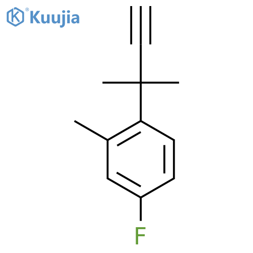 4-fluoro-2-methyl-1-(2-methylbut-3-yn-2-yl)benzene structure