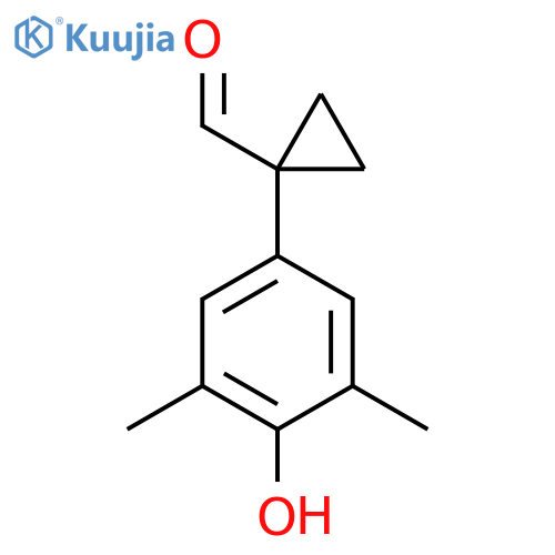 1-(4-hydroxy-3,5-dimethylphenyl)cyclopropane-1-carbaldehyde structure