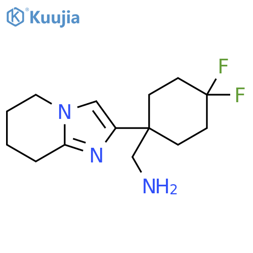 (4,4-difluoro-1-{5H,6H,7H,8H-imidazo1,2-apyridin-2-yl}cyclohexyl)methanamine structure