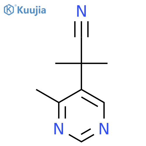 2-methyl-2-(4-methylpyrimidin-5-yl)propanenitrile structure