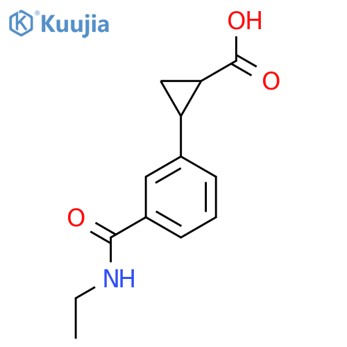 2-3-(ethylcarbamoyl)phenylcyclopropane-1-carboxylic acid structure