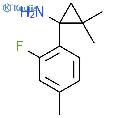 1-(2-fluoro-4-methylphenyl)-2,2-dimethylcyclopropan-1-amine structure