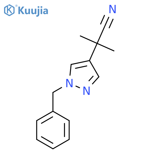 2-(1-benzyl-1H-pyrazol-4-yl)-2-methylpropanenitrile structure