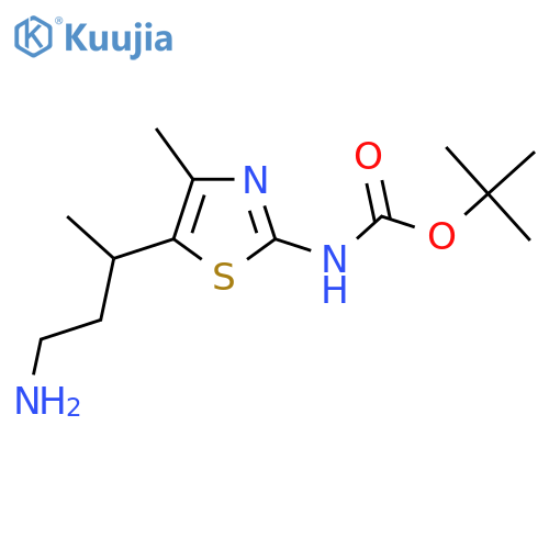 tert-butyl N-5-(4-aminobutan-2-yl)-4-methyl-1,3-thiazol-2-ylcarbamate structure