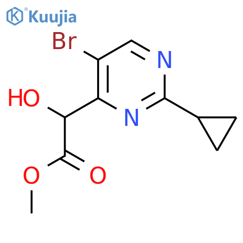 methyl 2-(5-bromo-2-cyclopropylpyrimidin-4-yl)-2-hydroxyacetate structure