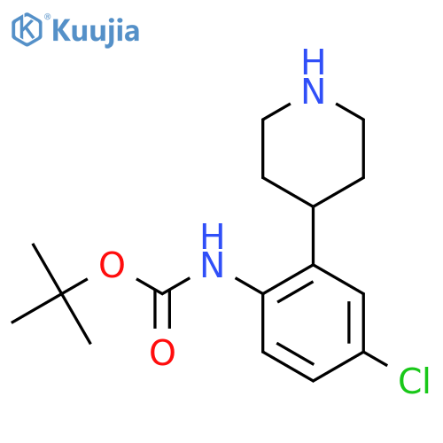 tert-butyl N-4-chloro-2-(piperidin-4-yl)phenylcarbamate structure