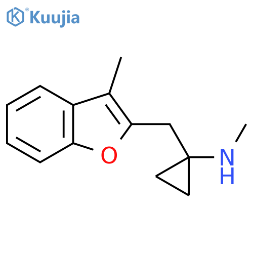 N-methyl-1-(3-methyl-1-benzofuran-2-yl)methylcyclopropan-1-amine structure