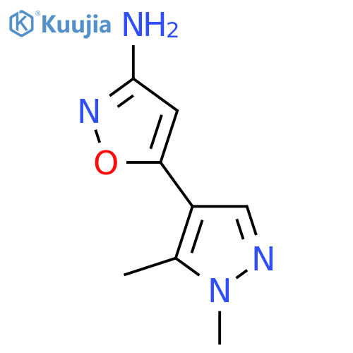 5-(1,5-dimethyl-1H-pyrazol-4-yl)-1,2-oxazol-3-amine structure