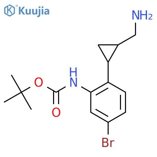 tert-butyl N-{2-2-(aminomethyl)cyclopropyl-5-bromophenyl}carbamate structure