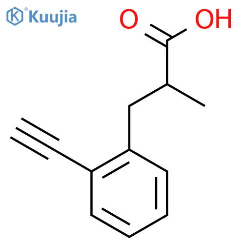 3-(2-ethynylphenyl)-2-methylpropanoic acid structure