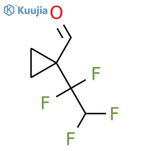 1-(1,1,2,2-tetrafluoroethyl)cyclopropane-1-carbaldehyde structure
