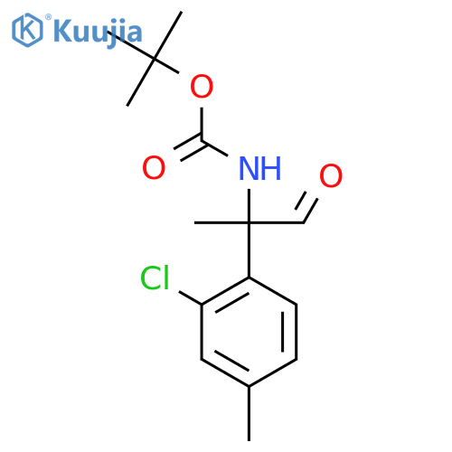 tert-butyl N-2-(2-chloro-4-methylphenyl)-1-oxopropan-2-ylcarbamate structure