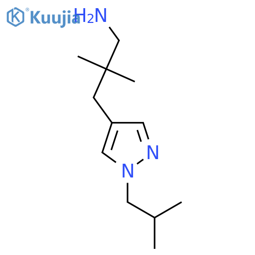 2,2-dimethyl-3-1-(2-methylpropyl)-1H-pyrazol-4-ylpropan-1-amine structure