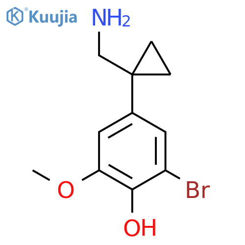 4-1-(aminomethyl)cyclopropyl-2-bromo-6-methoxyphenol structure