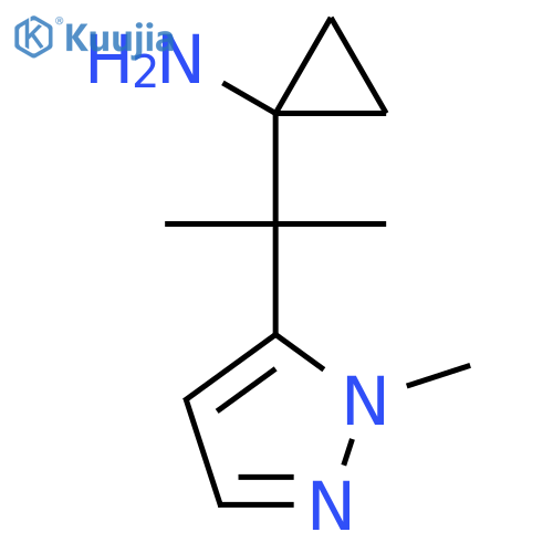 1-2-(1-methyl-1H-pyrazol-5-yl)propan-2-ylcyclopropan-1-amine structure