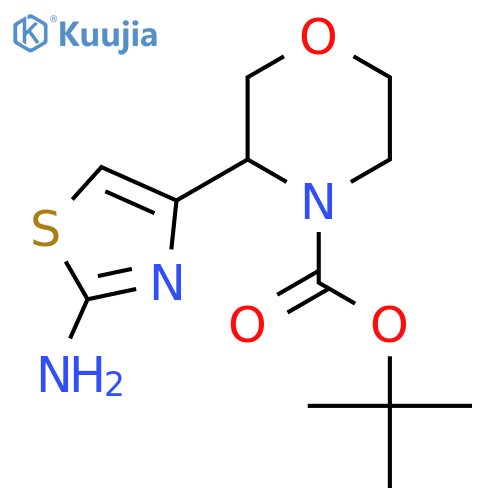 tert-butyl 3-(2-amino-1,3-thiazol-4-yl)morpholine-4-carboxylate structure