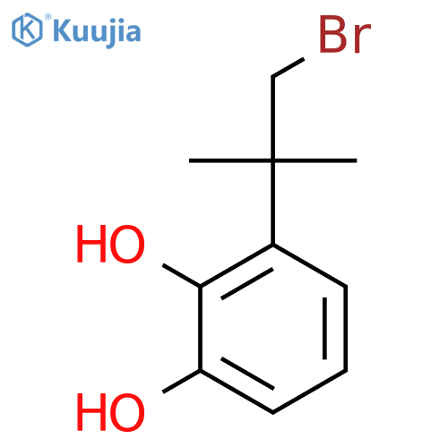 3-(1-Bromo-2-methylpropan-2-yl)benzene-1,2-diol structure