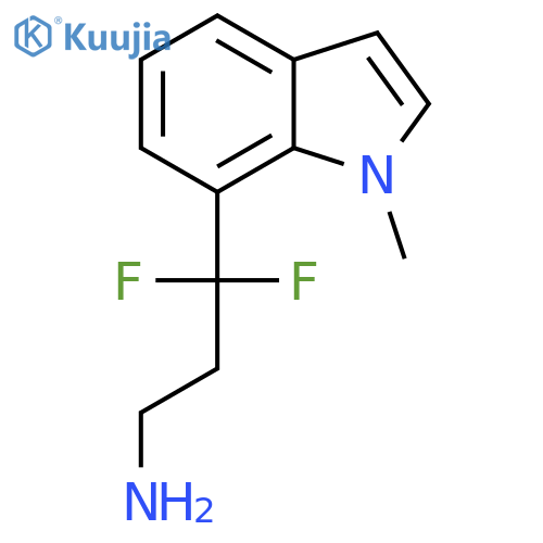 3,3-difluoro-3-(1-methyl-1H-indol-7-yl)propan-1-amine structure