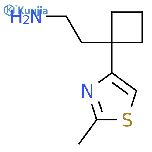 2-1-(2-methyl-1,3-thiazol-4-yl)cyclobutylethan-1-amine structure