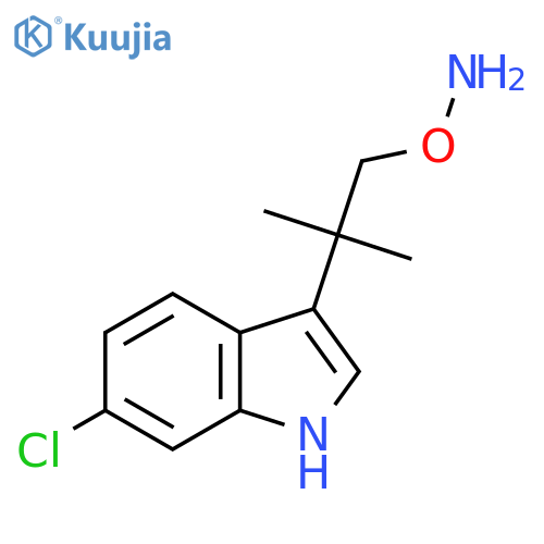 O-2-(6-chloro-1H-indol-3-yl)-2-methylpropylhydroxylamine structure