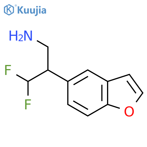 2-(1-benzofuran-5-yl)-3,3-difluoropropan-1-amine structure