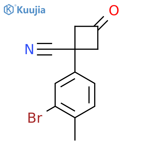 1-(3-bromo-4-methylphenyl)-3-oxocyclobutane-1-carbonitrile structure
