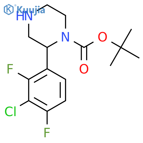 tert-butyl 2-(3-chloro-2,4-difluorophenyl)piperazine-1-carboxylate structure
