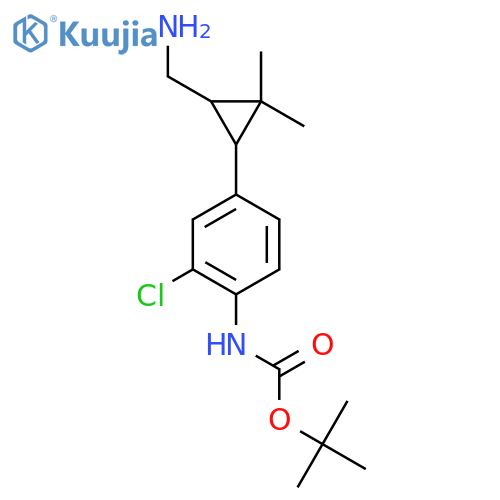 tert-butyl N-{4-3-(aminomethyl)-2,2-dimethylcyclopropyl-2-chlorophenyl}carbamate structure