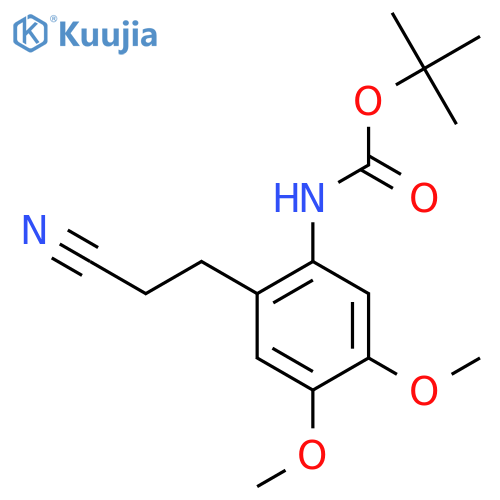 tert-butyl N-2-(2-cyanoethyl)-4,5-dimethoxyphenylcarbamate structure