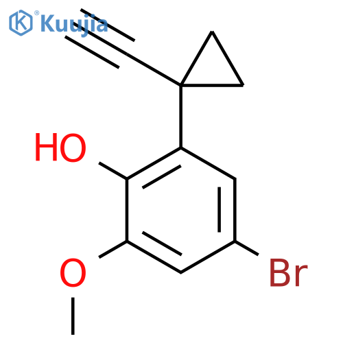 4-bromo-2-(1-ethynylcyclopropyl)-6-methoxyphenol structure